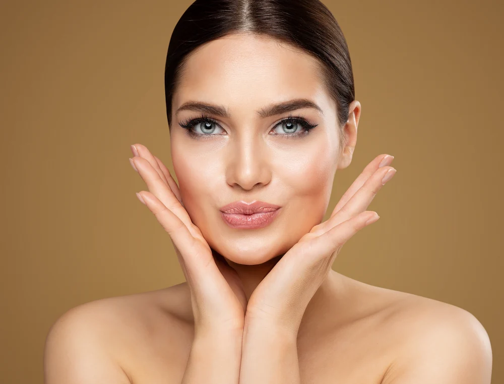 Beautiful brunette with makeup