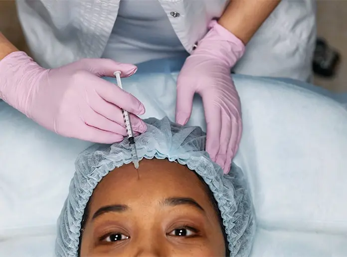 Woman Getting a Forehead Botox